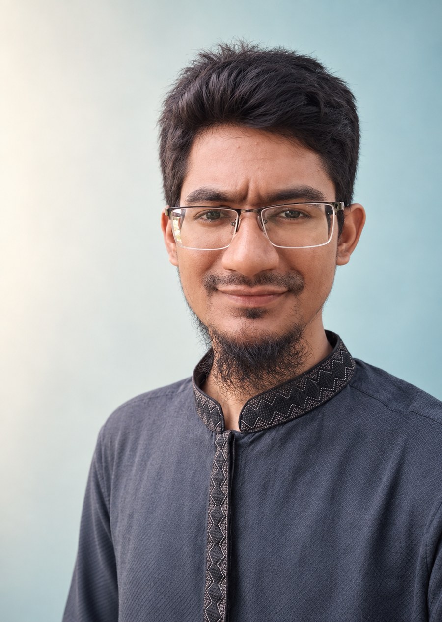 Muhammad Najmus Sakib wearing a traditional panjabi